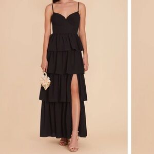 Birdy Grey Black Tiered Midi Lola Dress